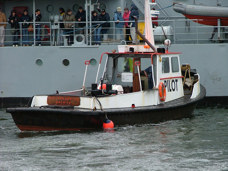 Pilot Boat pushing Naval Vessel Emer